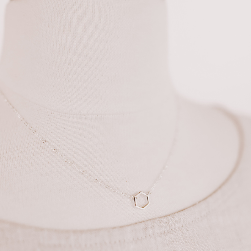 Tiny Hexagon Necklace