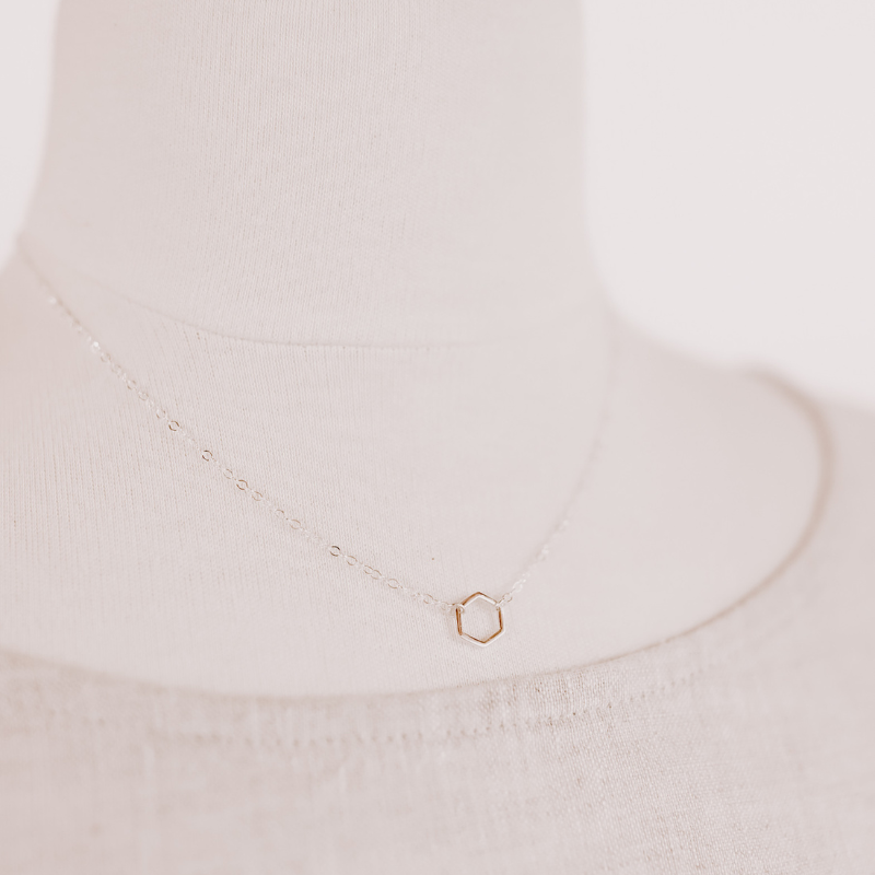 Tiny Hexagon Necklace