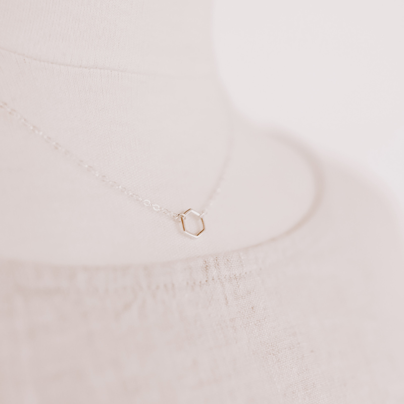 Tiny Hexagon Necklace