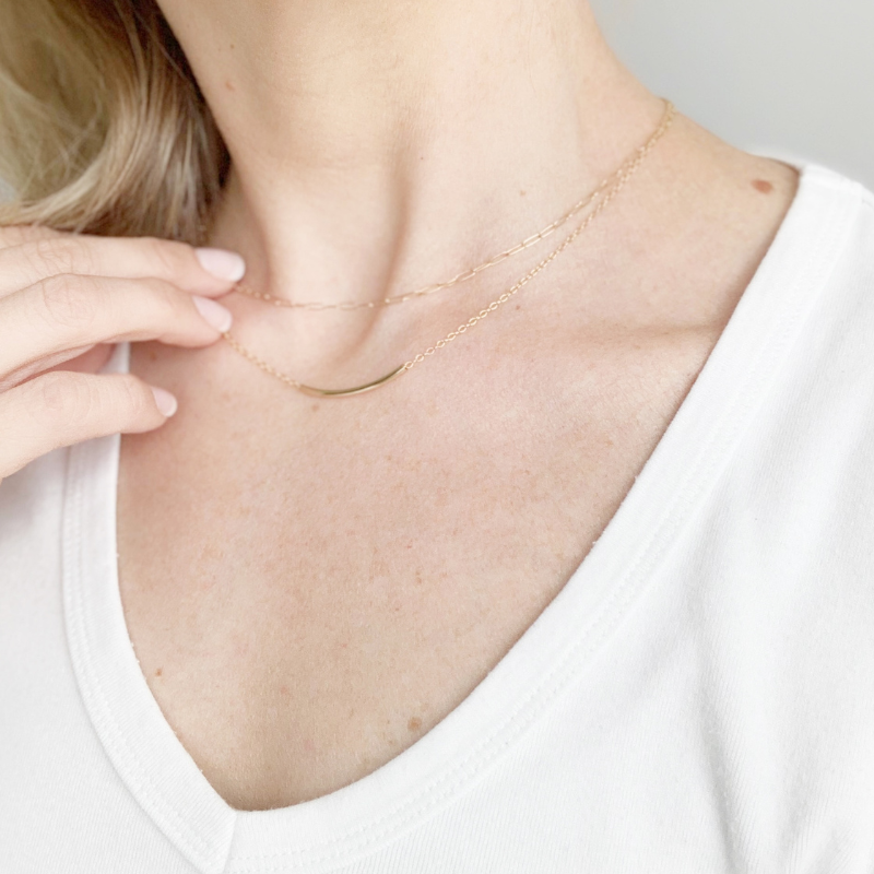 JoAnn Curvy Bar Necklace